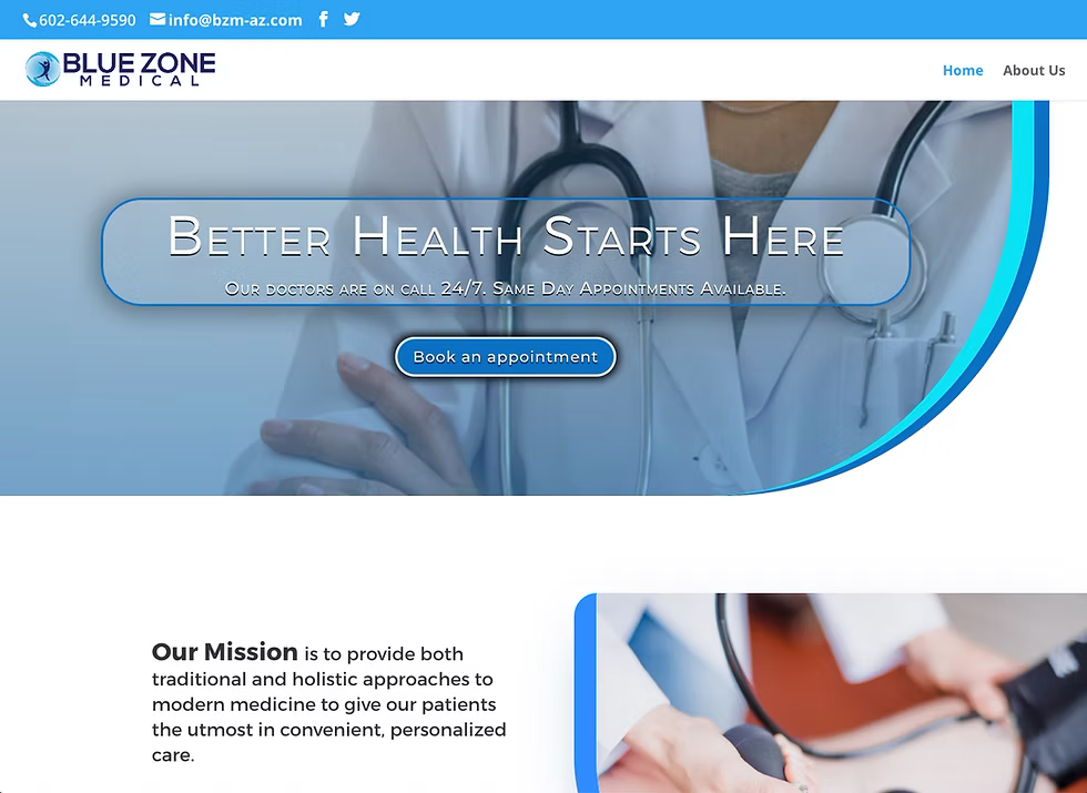 Blue Zone Medical website preview